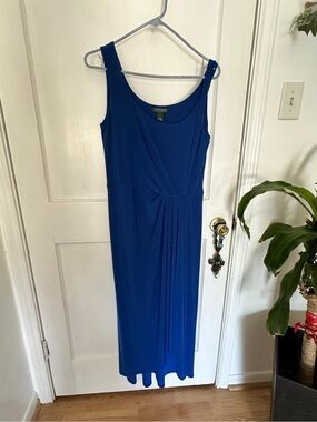 Lauren Ralph Lauren Cobalt Blue Sleeveless Jersey Maxi Dress
